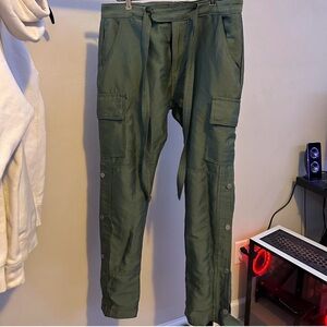 MNML Olive Green Nylon Cargo Pants